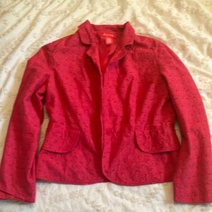 A-Line pink swirl textured blazer